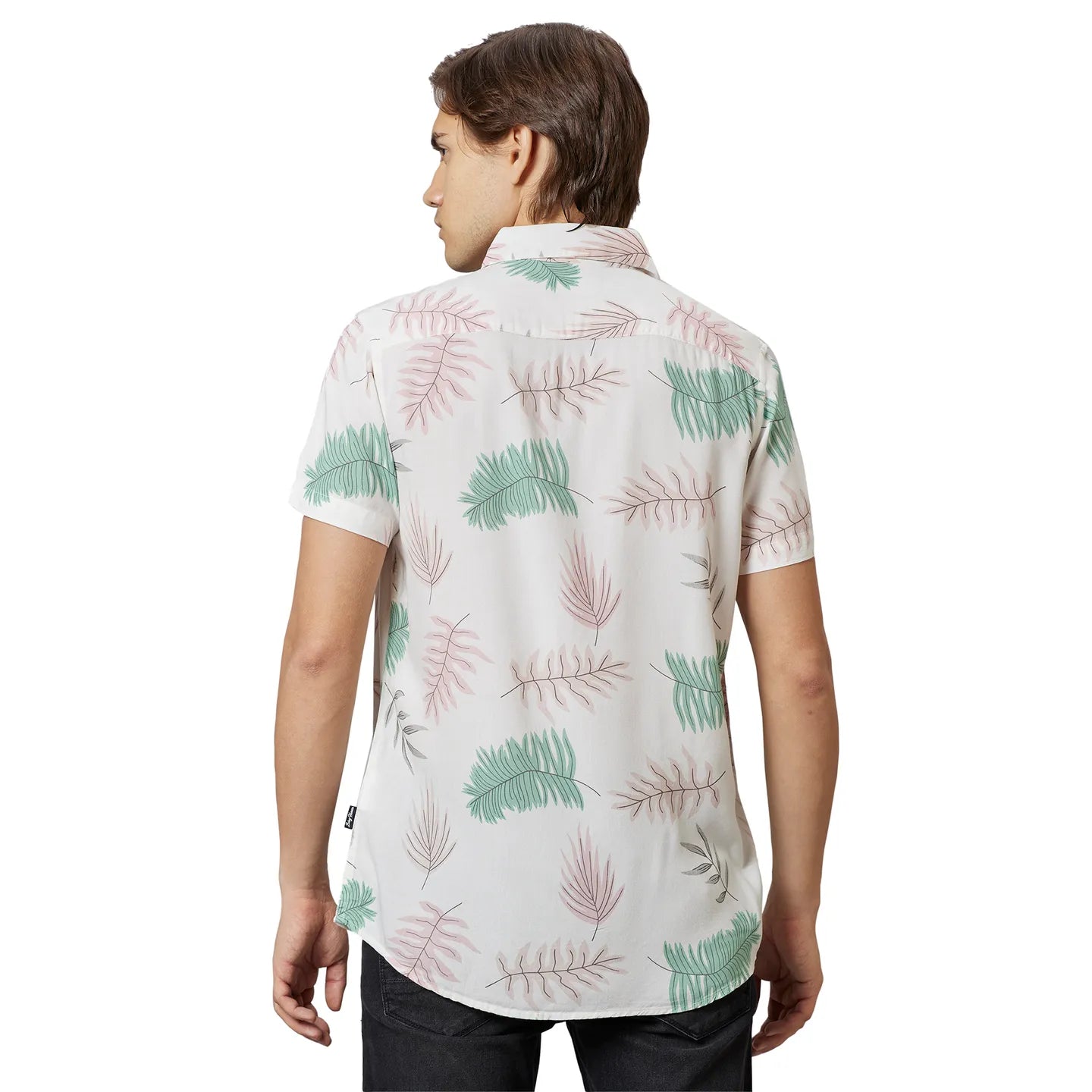 Off-White Slim Fit Regular Collar Men's Shirt by Being Human Clothing