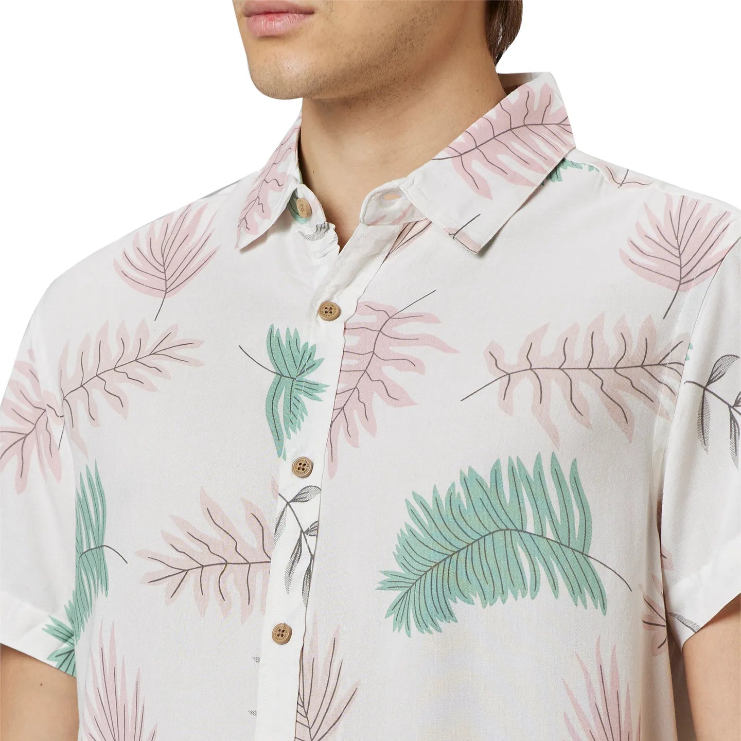 Off-White Slim Fit Regular Collar Men's Shirt by Being Human Clothing