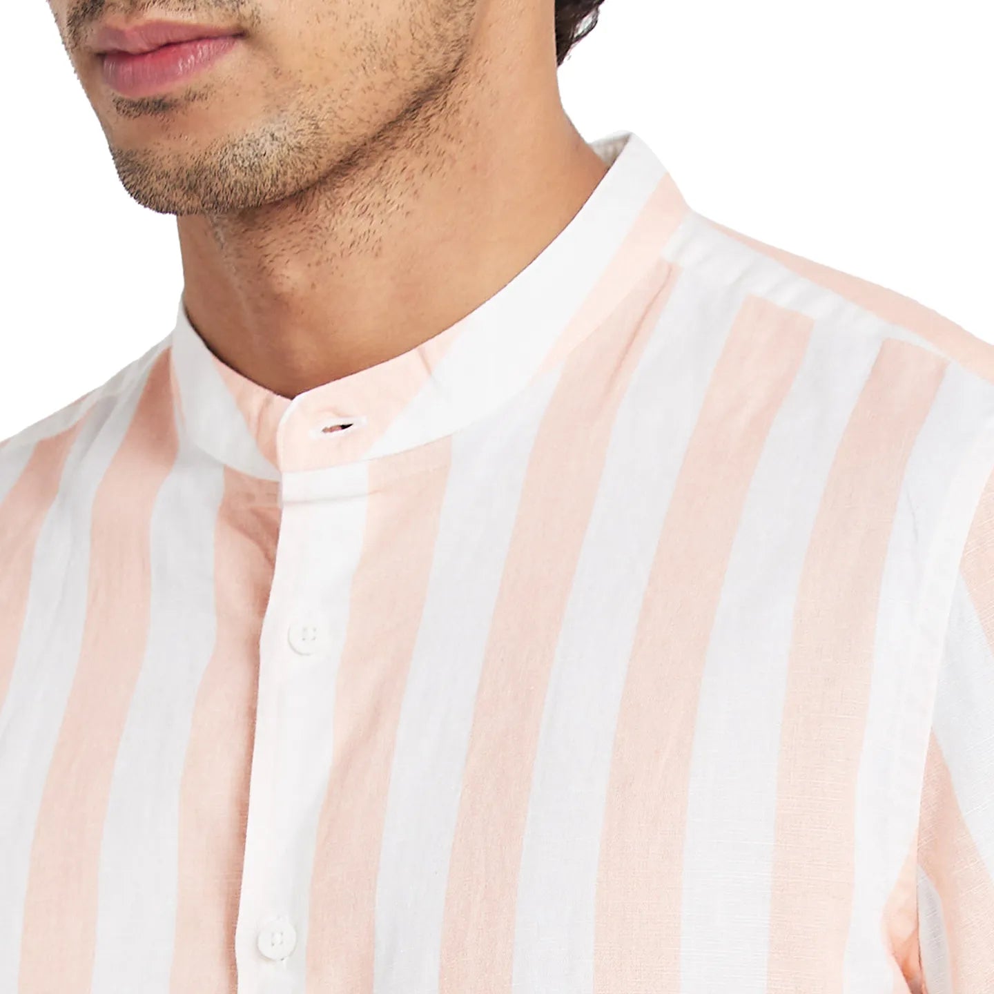 orange Slim Straight Fit Regular Collar Short Sleeves Men's Shirt by Being Human Clothing