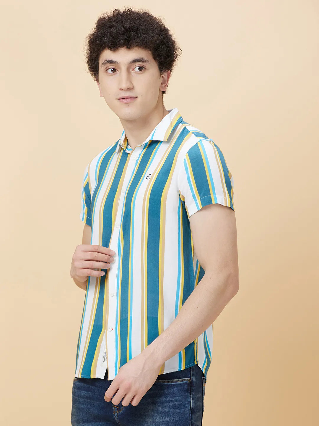 White Slim Fit Regular Collar Men's Shirt by Being Human Clothing