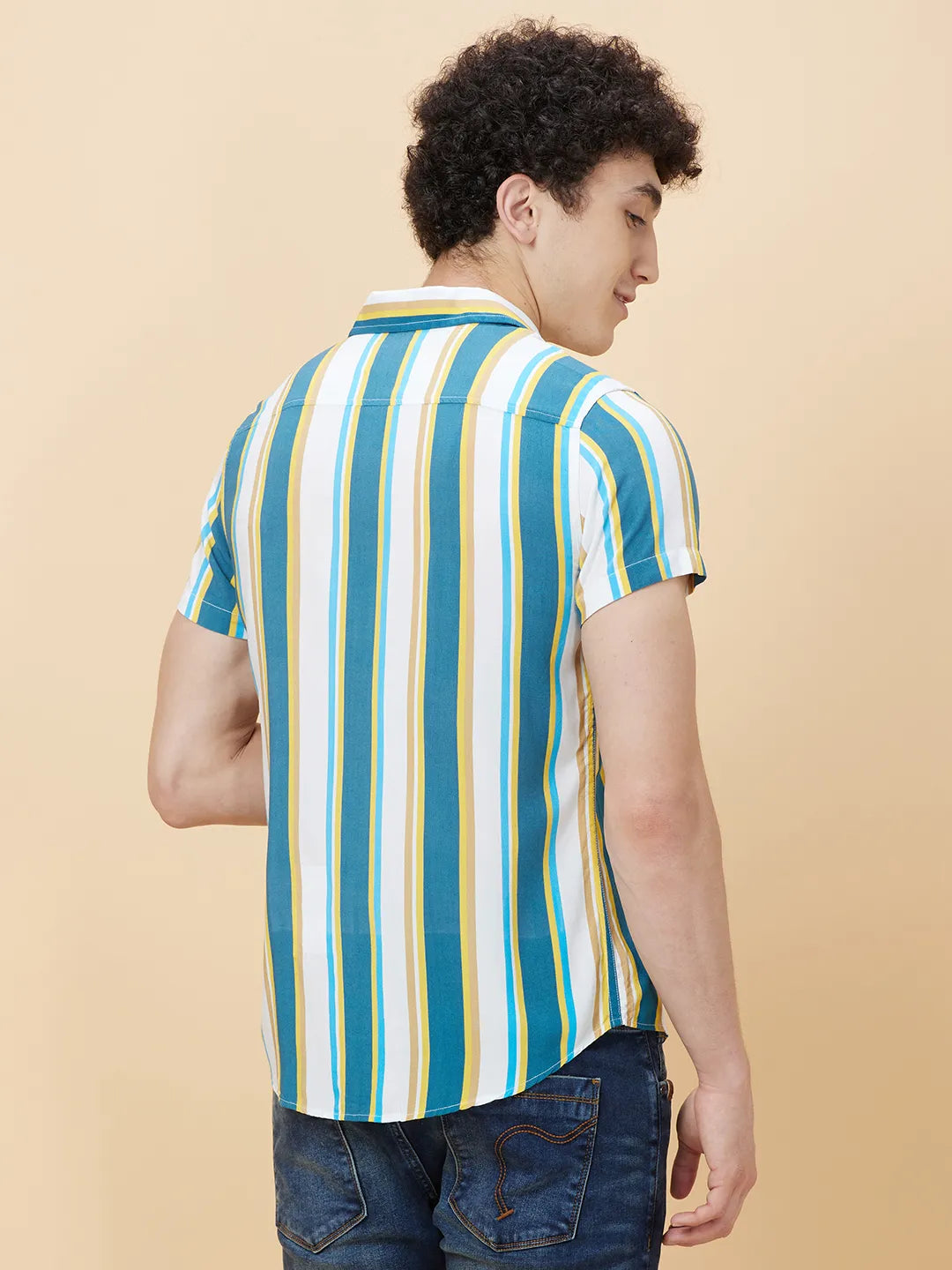 White Slim Fit Regular Collar Men's Shirt by Being Human Clothing