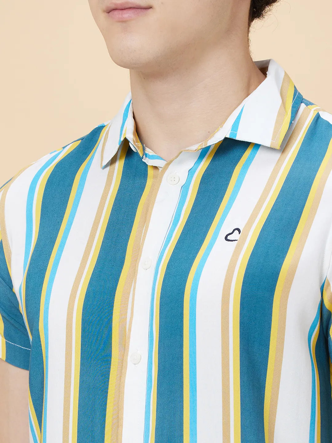 White Slim Fit Regular Collar Men's Shirt by Being Human Clothing