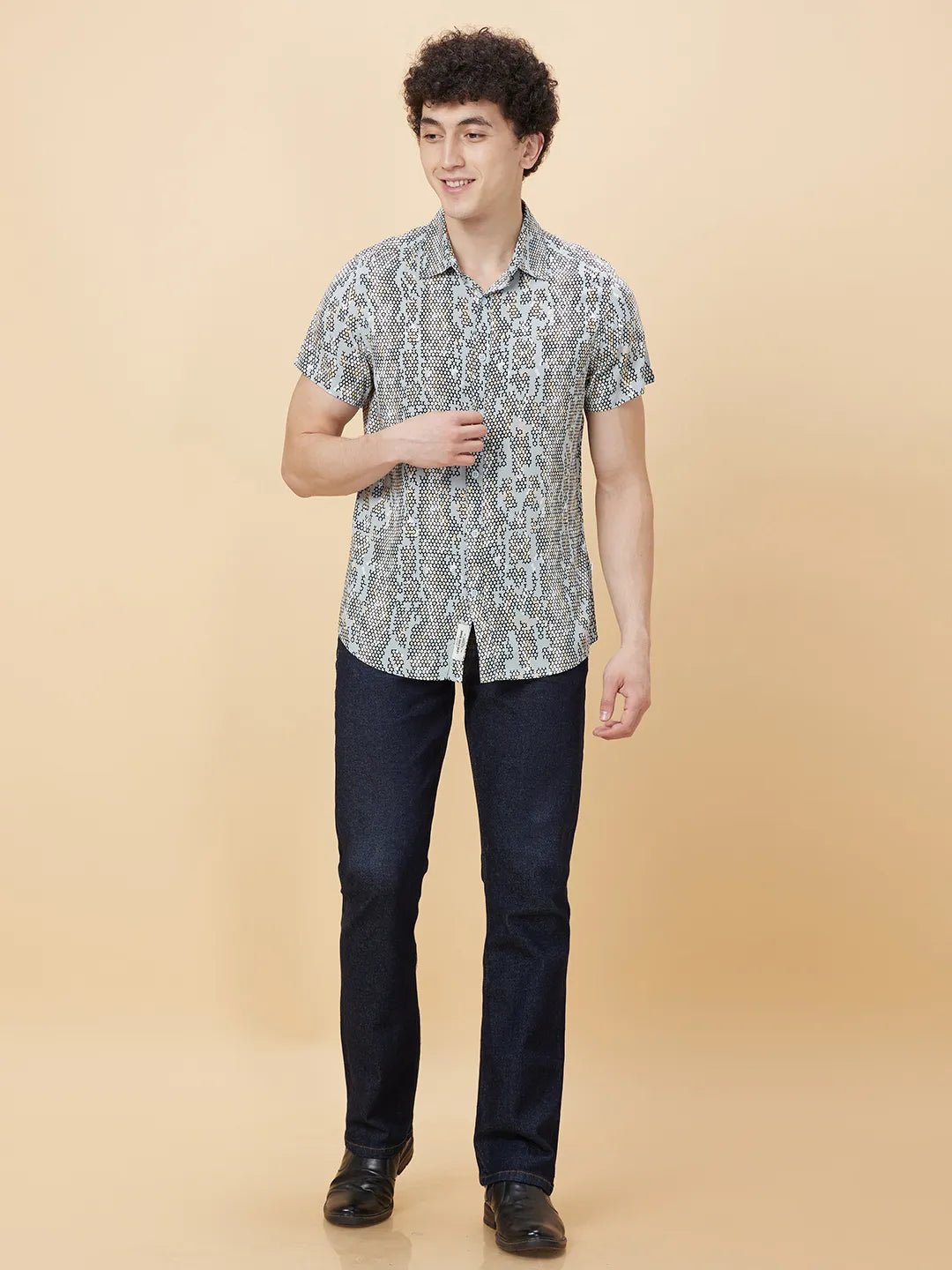 Off White  Slim Fit Regular Collar Mens' Shirt by Being Human Clothing