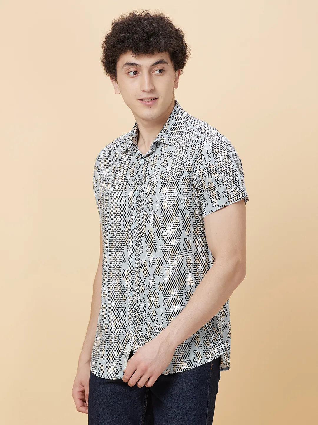 Off White  Slim Fit Regular Collar Mens' Shirt by Being Human Clothing