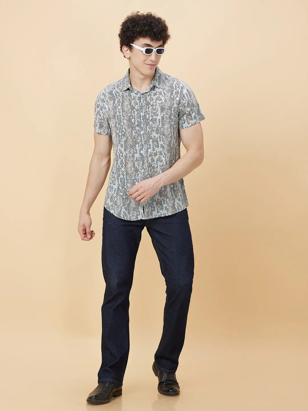 Off White  Slim Fit Regular Collar Mens' Shirt by Being Human Clothing