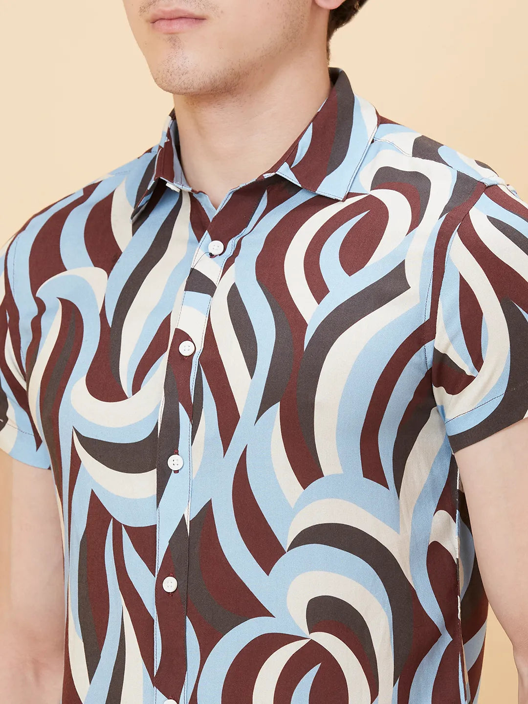 Light Blue Slim Fit Regular Collar Men's Shirt by Being Human Clothing