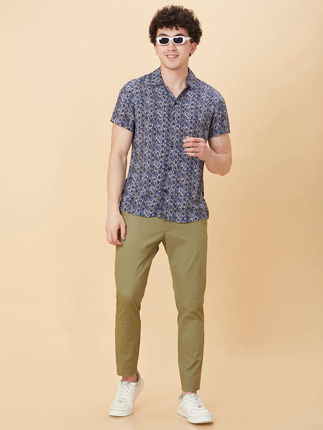 White Slim Fit Regular Collar Men's Shirt by Being Human Clothing