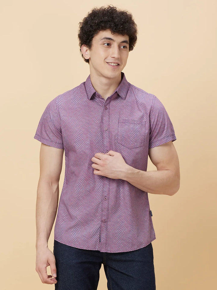 Pink Slim Fit Regular Collar Men's Shirt by Being Human Clothing