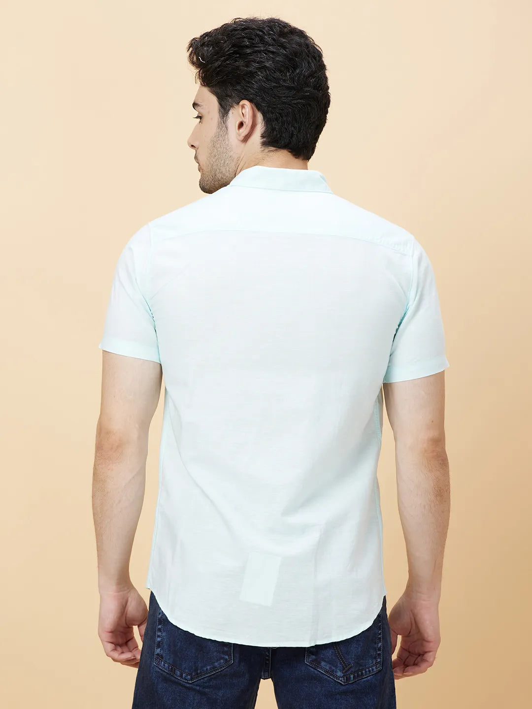 Mint Slim Fit Regular Collar Men's Shirt by Being Human Clothing