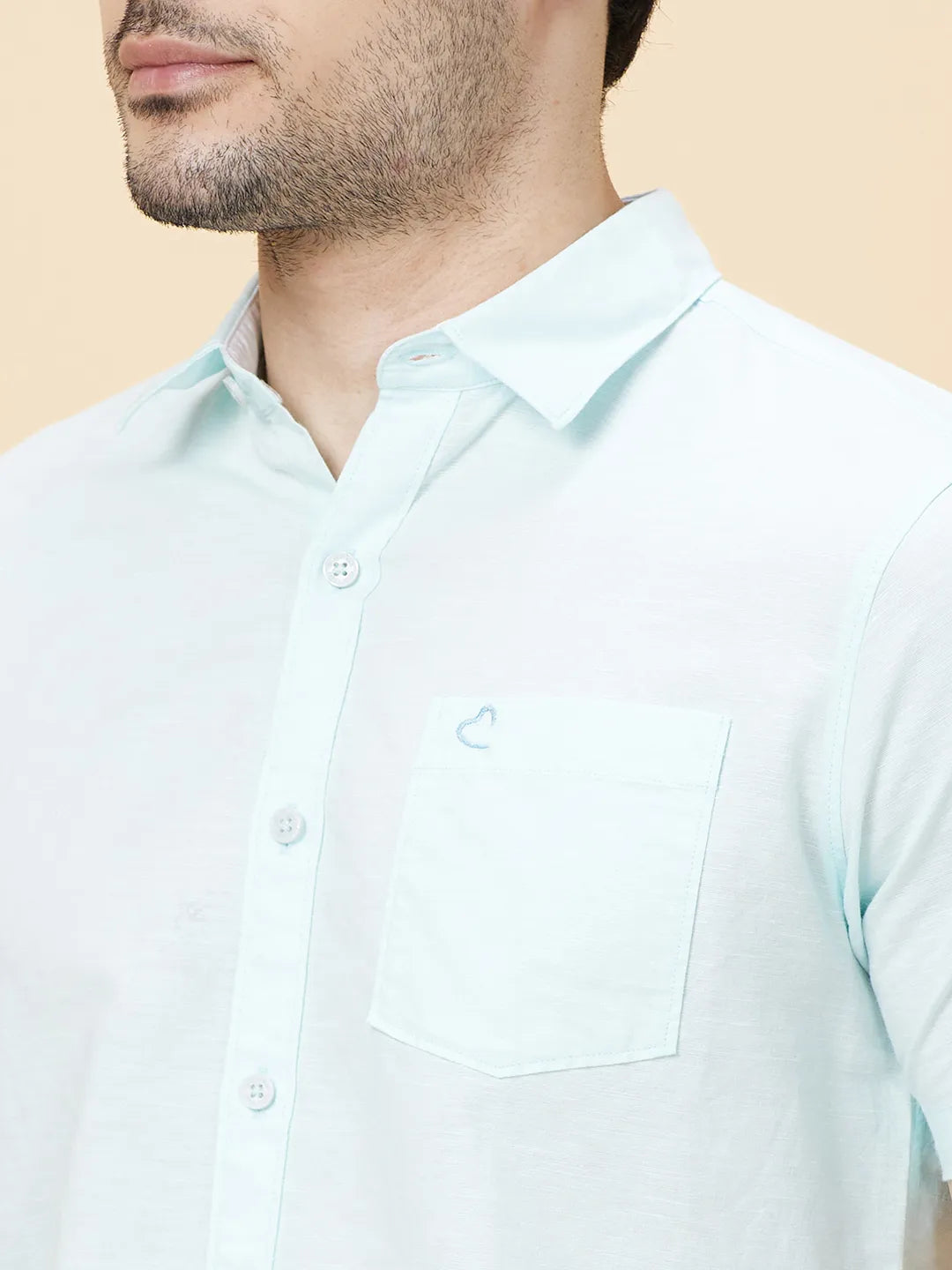 Mint Slim Fit Regular Collar Men's Shirt by Being Human Clothing