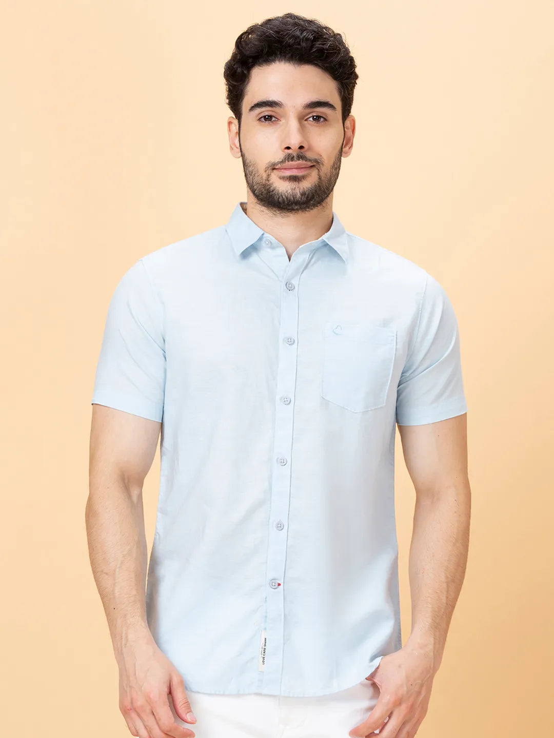 Sky Slim Fit Regular Collar Men's Shirt by Being Human Clothing