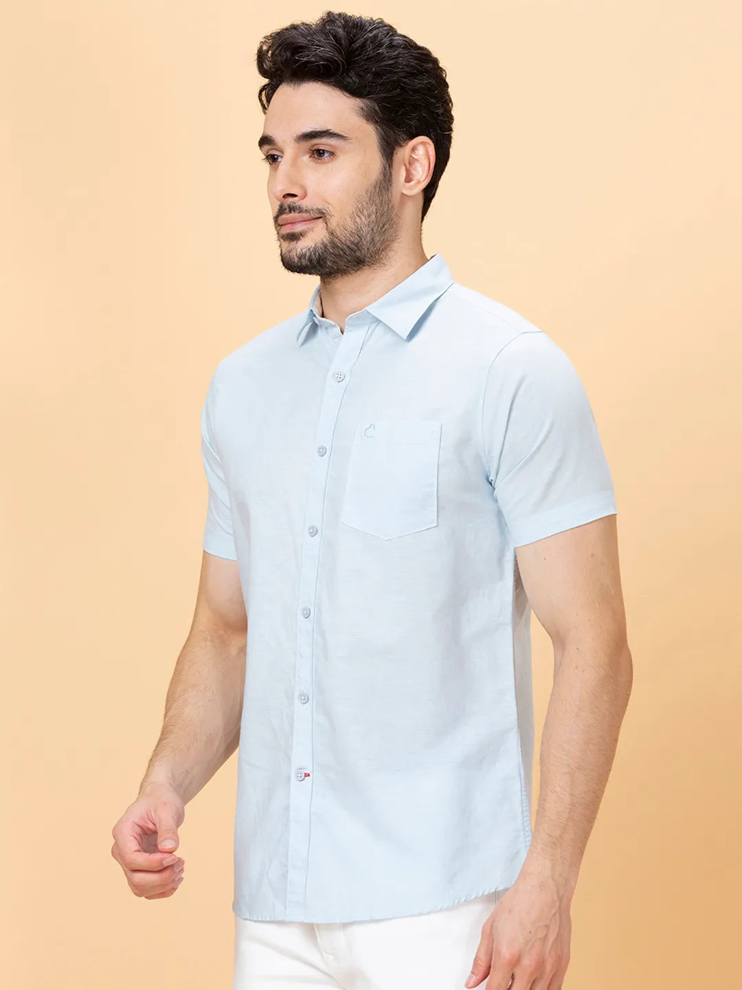 Sky Slim Fit Regular Collar Men's Shirt by Being Human Clothing