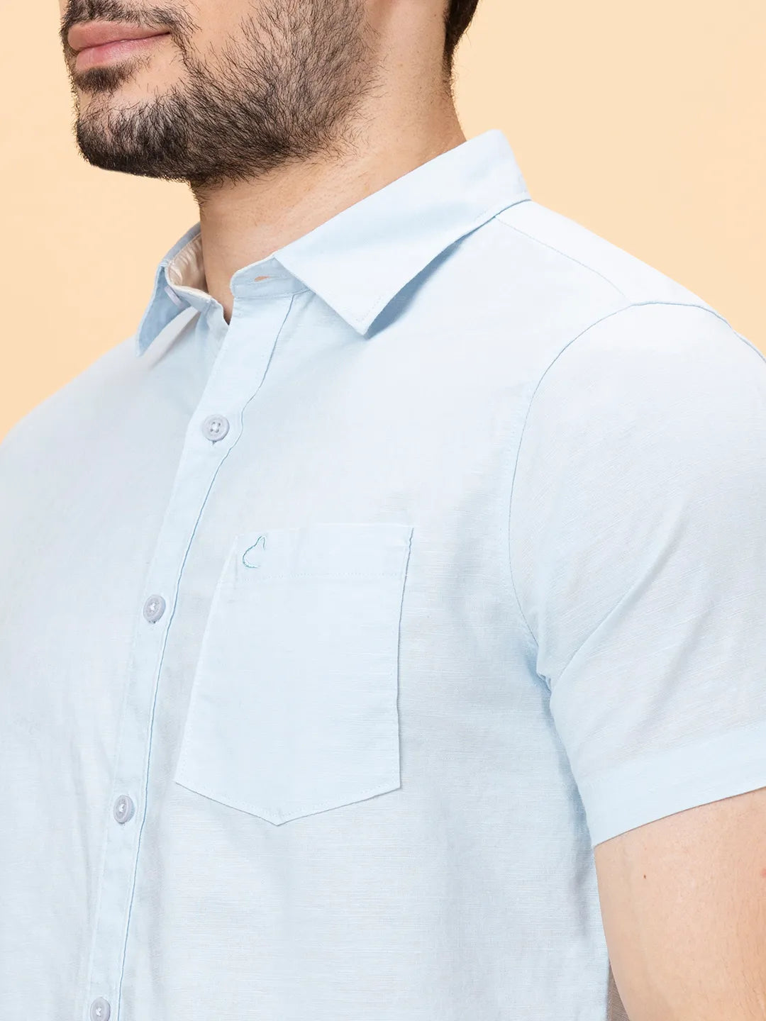 Sky Slim Fit Regular Collar Men's Shirt by Being Human Clothing