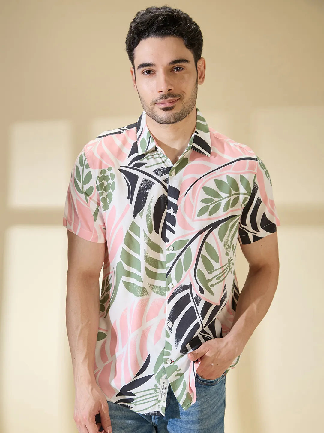 White Regular Fit Regular Collar Men's Shirt by Being Human Clothing