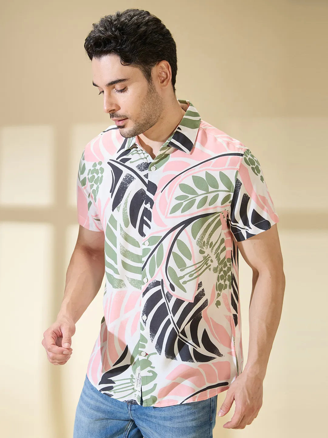 White Regular Fit Regular Collar Men's Shirt by Being Human Clothing