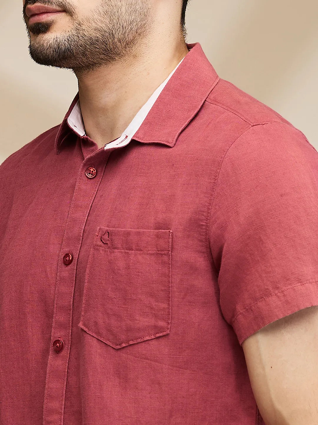 Magenta Slim Fit Regular Collar Men's Shirt by Being Human Clothing