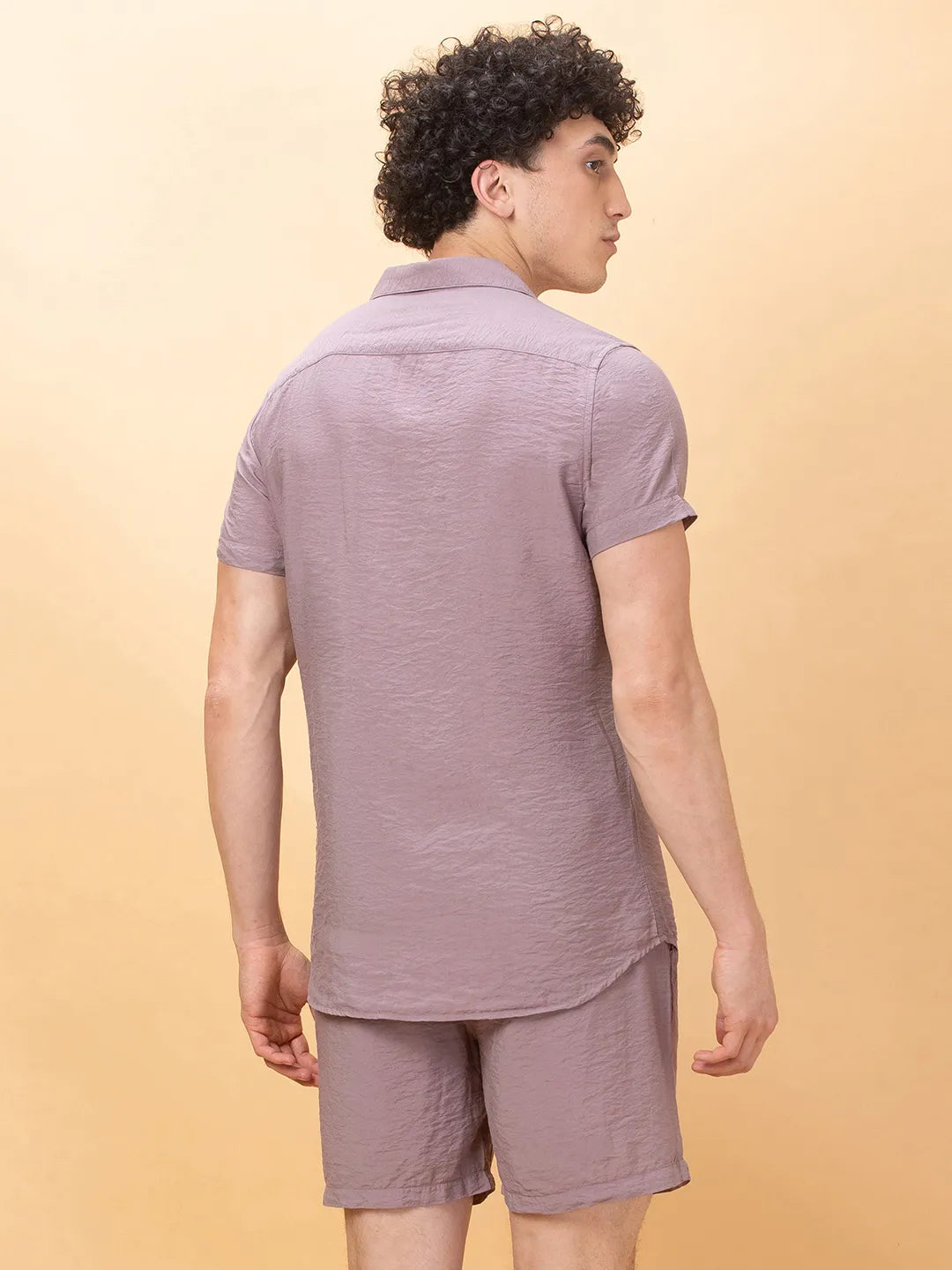 Dusty Pink Slim Fit Regular Collar Men's Shirt by Being Human Clothing