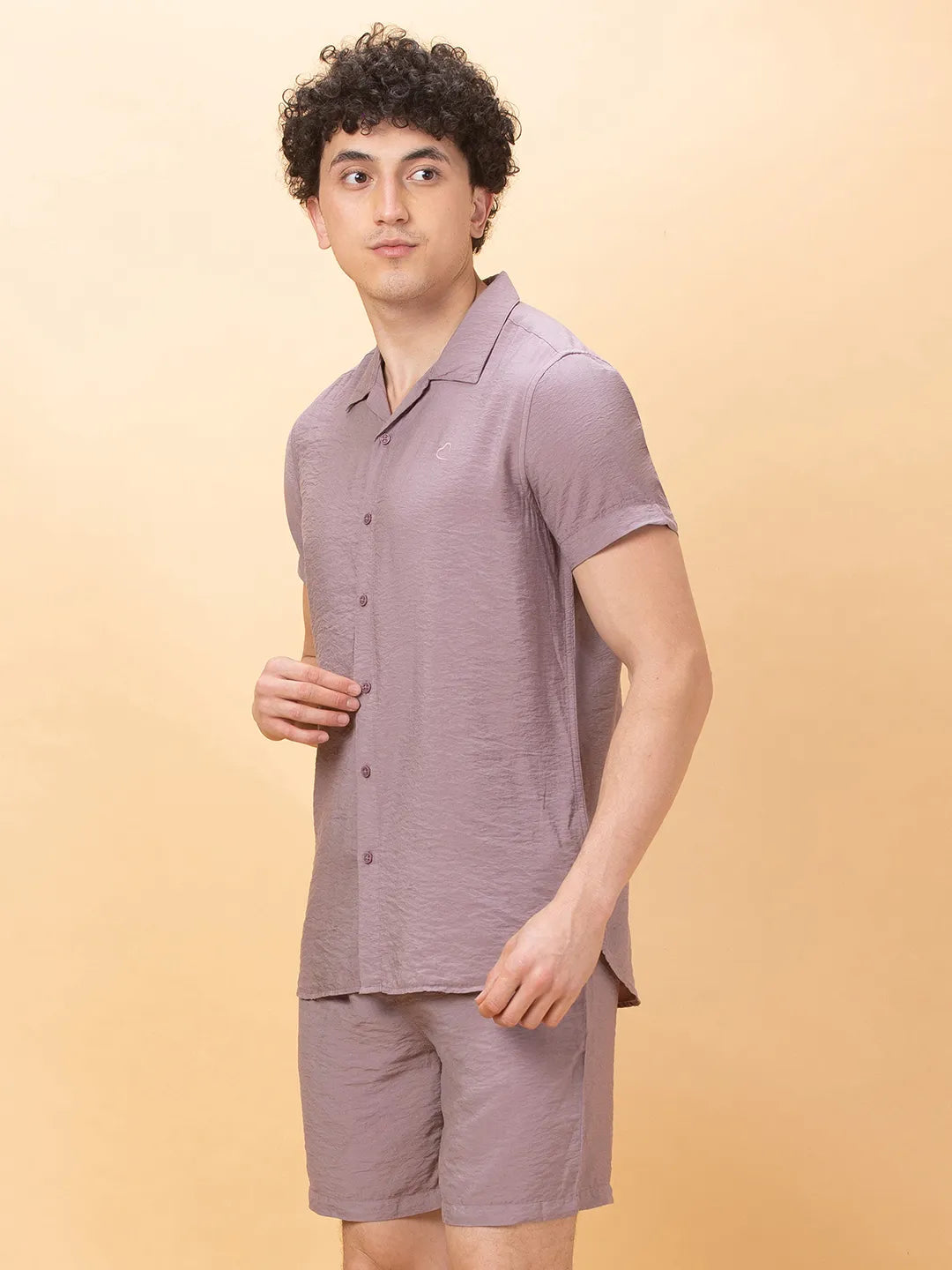 Dusty Pink Slim Fit Regular Collar Men's Shirt by Being Human Clothing