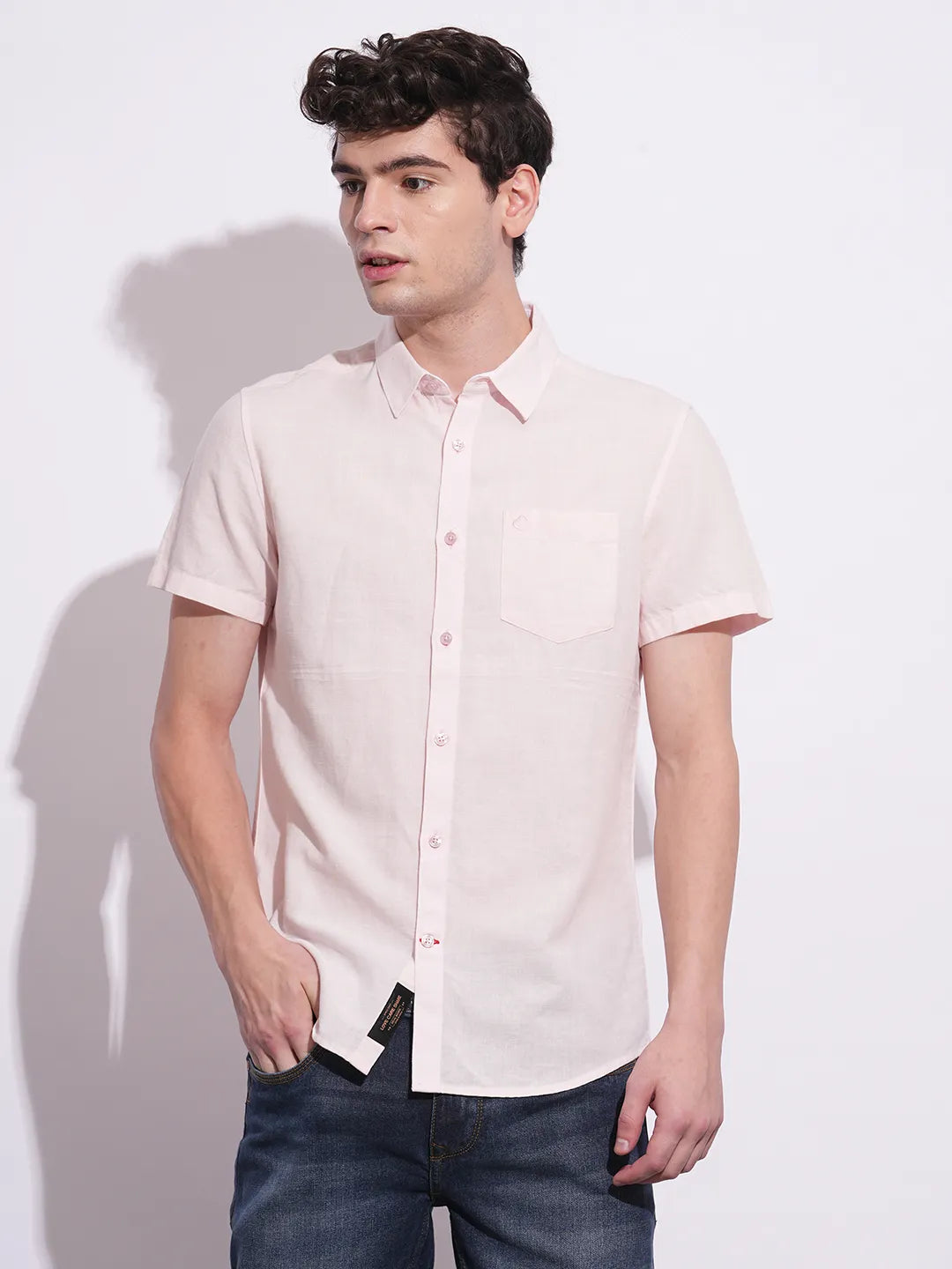 Blue Comfort Fit Regular Collar Men's Shirt by Being Human Clothing