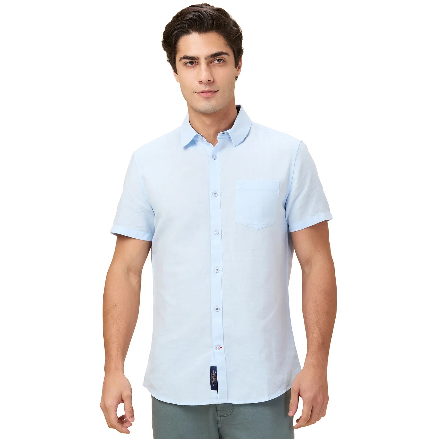 Blue Comfort Fit Regular Collar Men's Shirt by Being Human Clothing