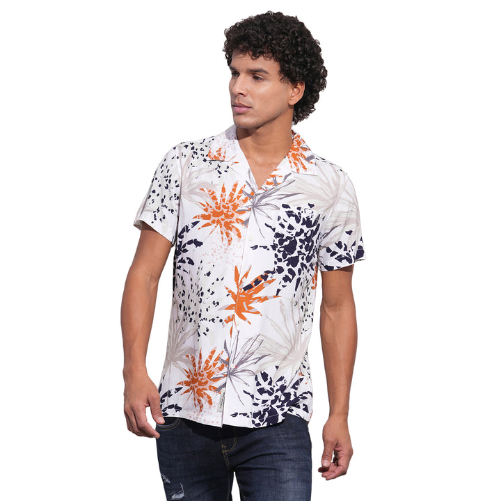 White Regular Fit Regular Collar Men's Shirt