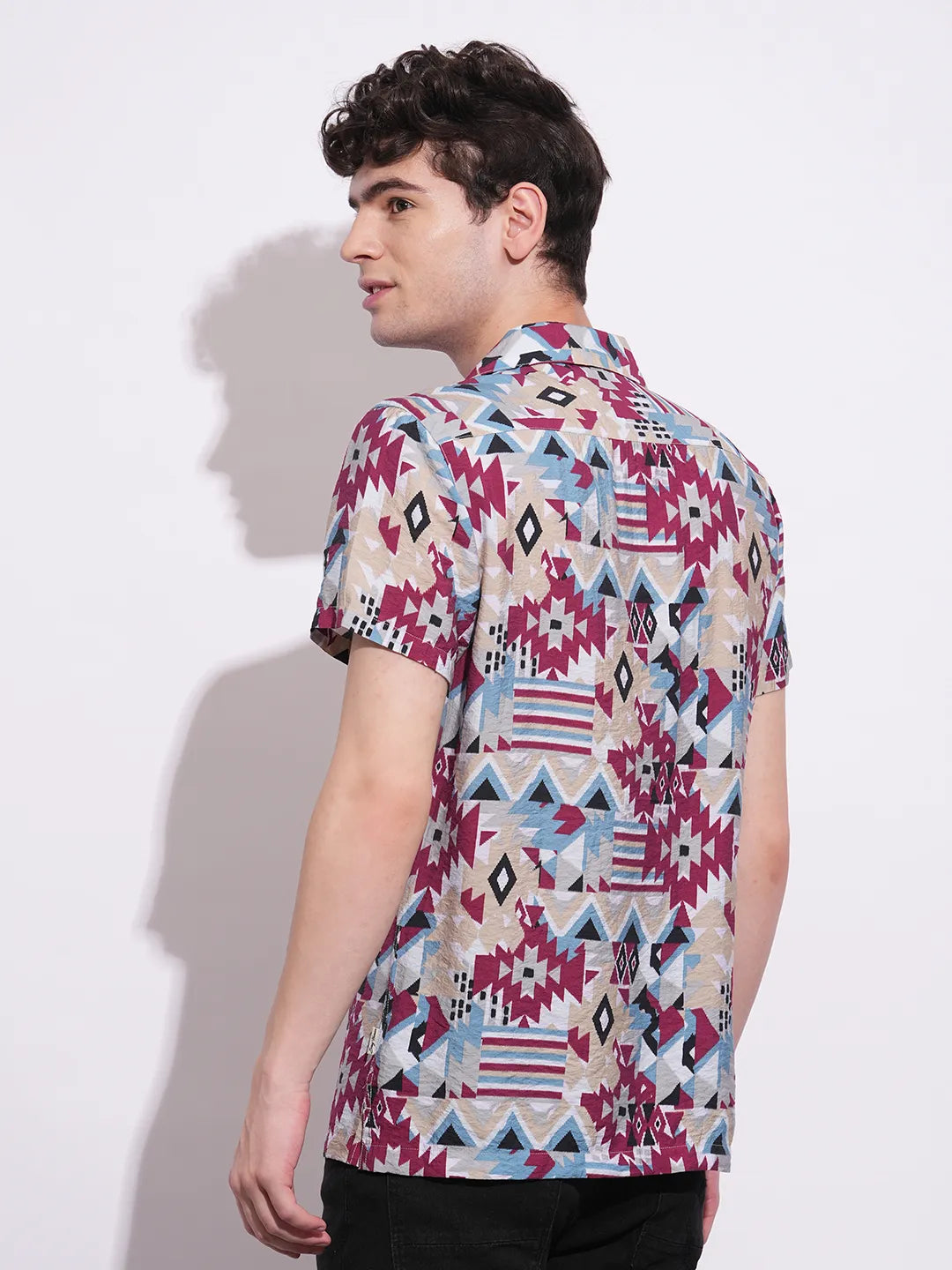 Multicolor Regular Fit Regular Collar Men's Shirt by Being Human Clothing