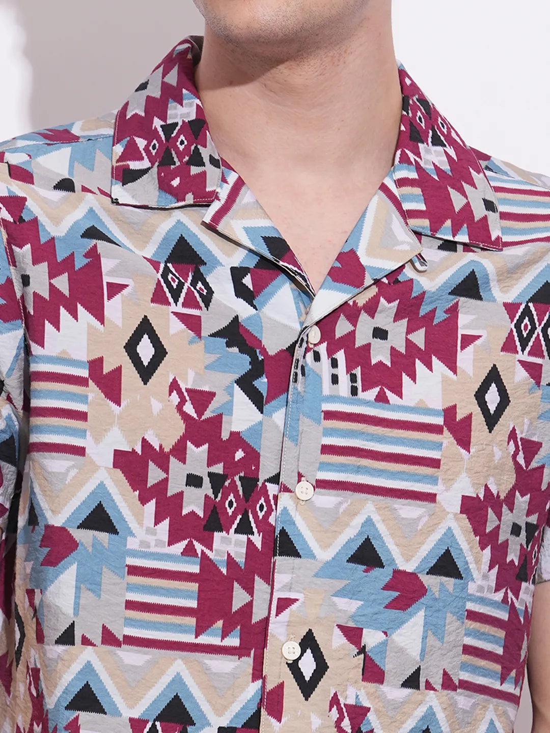 Multicolor Regular Fit Regular Collar Men's Shirt by Being Human Clothing