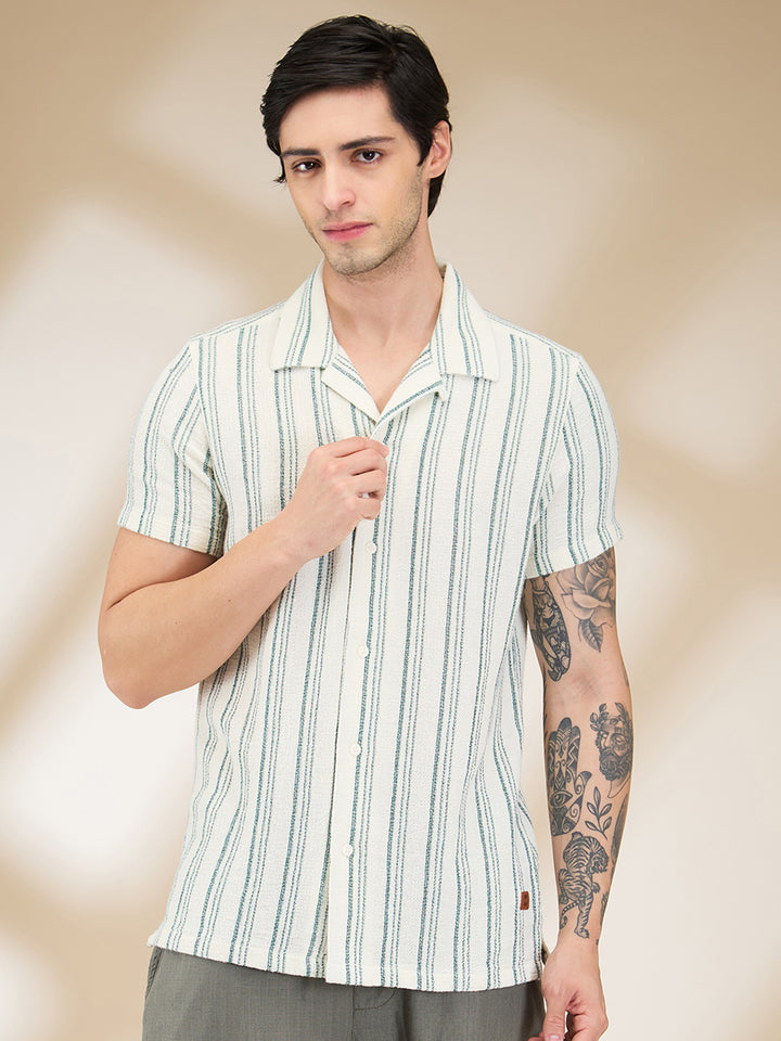 Olive Regular Fit Regular Collar Mens Shirt