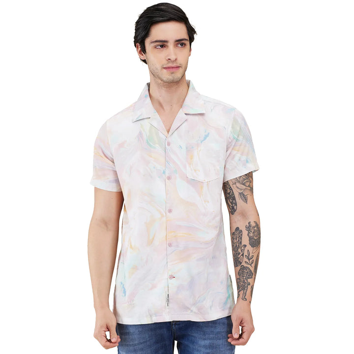 Multicolor Regular Fit Regular Collar Men's Shirt by Being Human Clothing