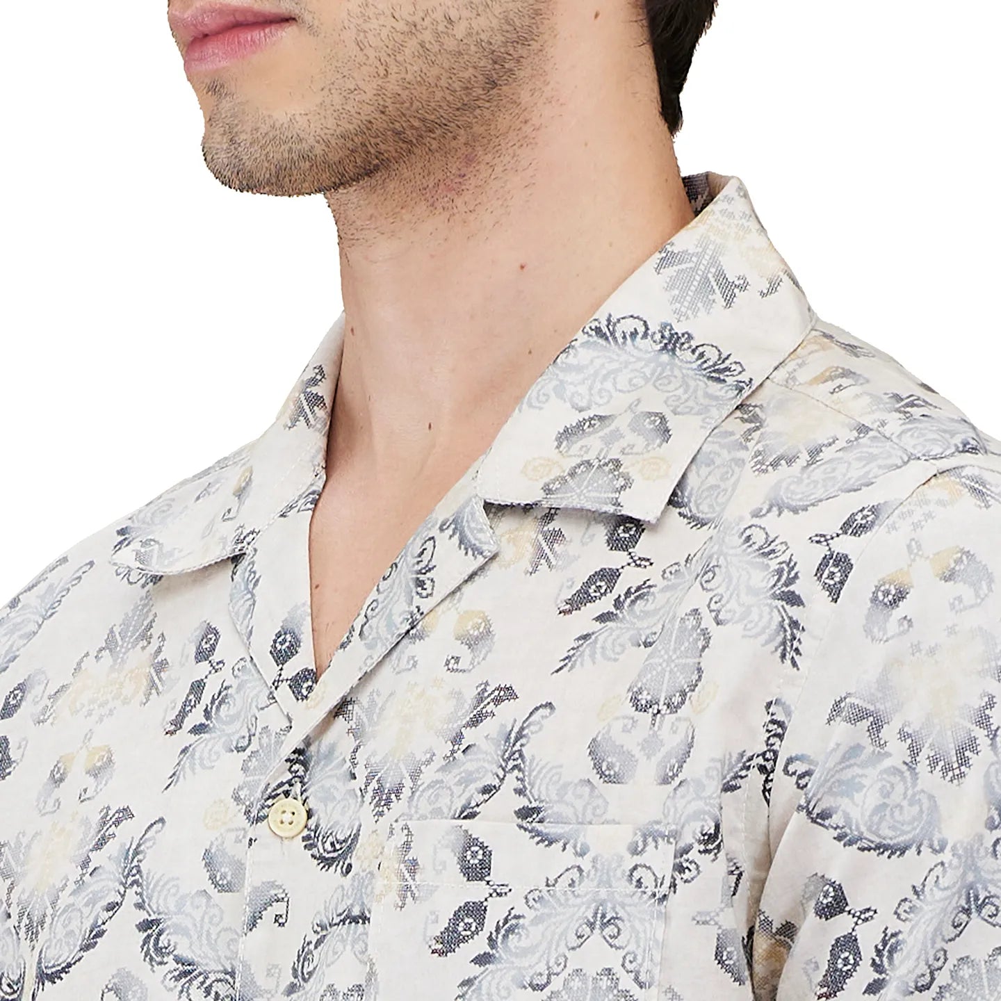 Beige Regular Fit Regular Collar Men's Shirt by Being Human Clothing