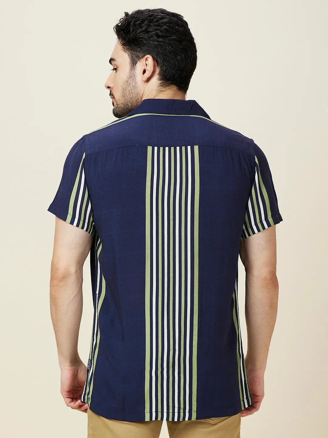 Navy Regular Fit Regular Collar Men's Shirt by Being Human Clothing