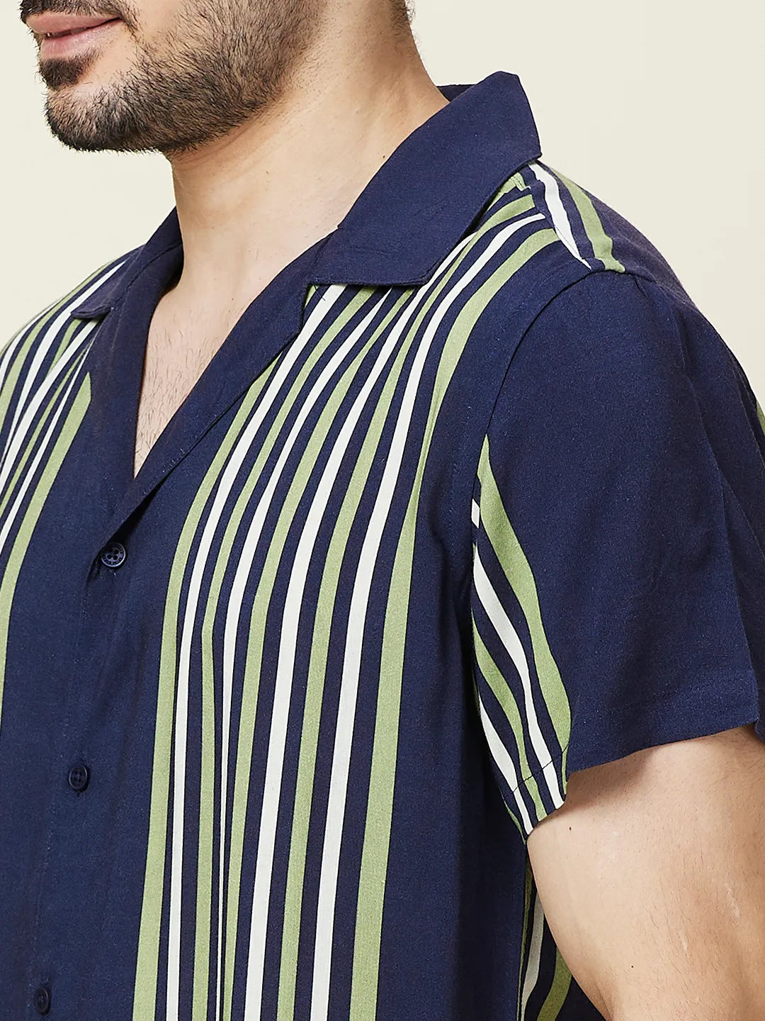 Navy Regular Fit Regular Collar Men's Shirt by Being Human Clothing