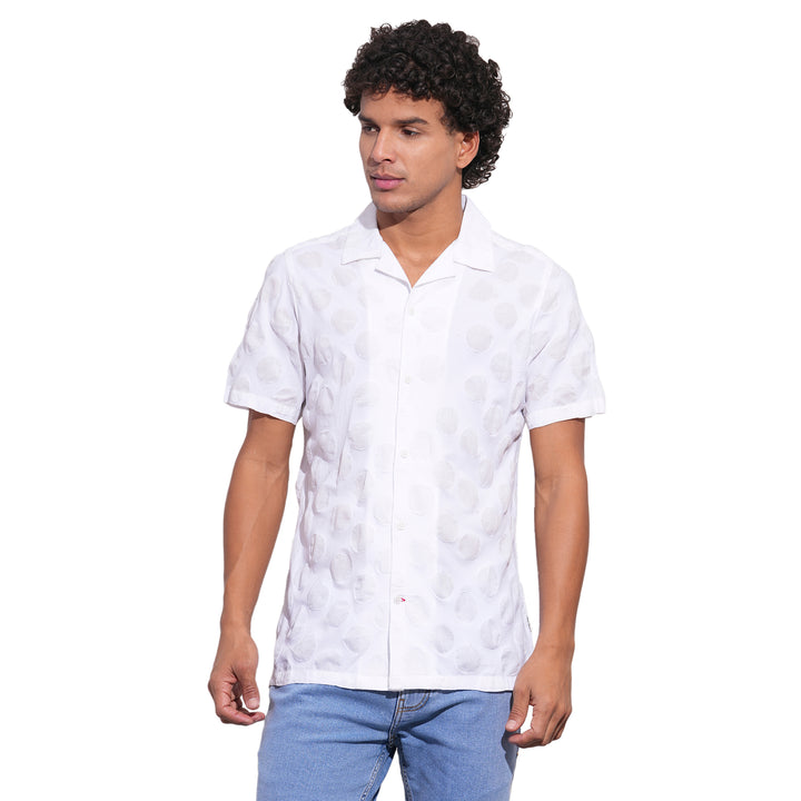 Beige Regular Fit Regular Collar Men's Shirt