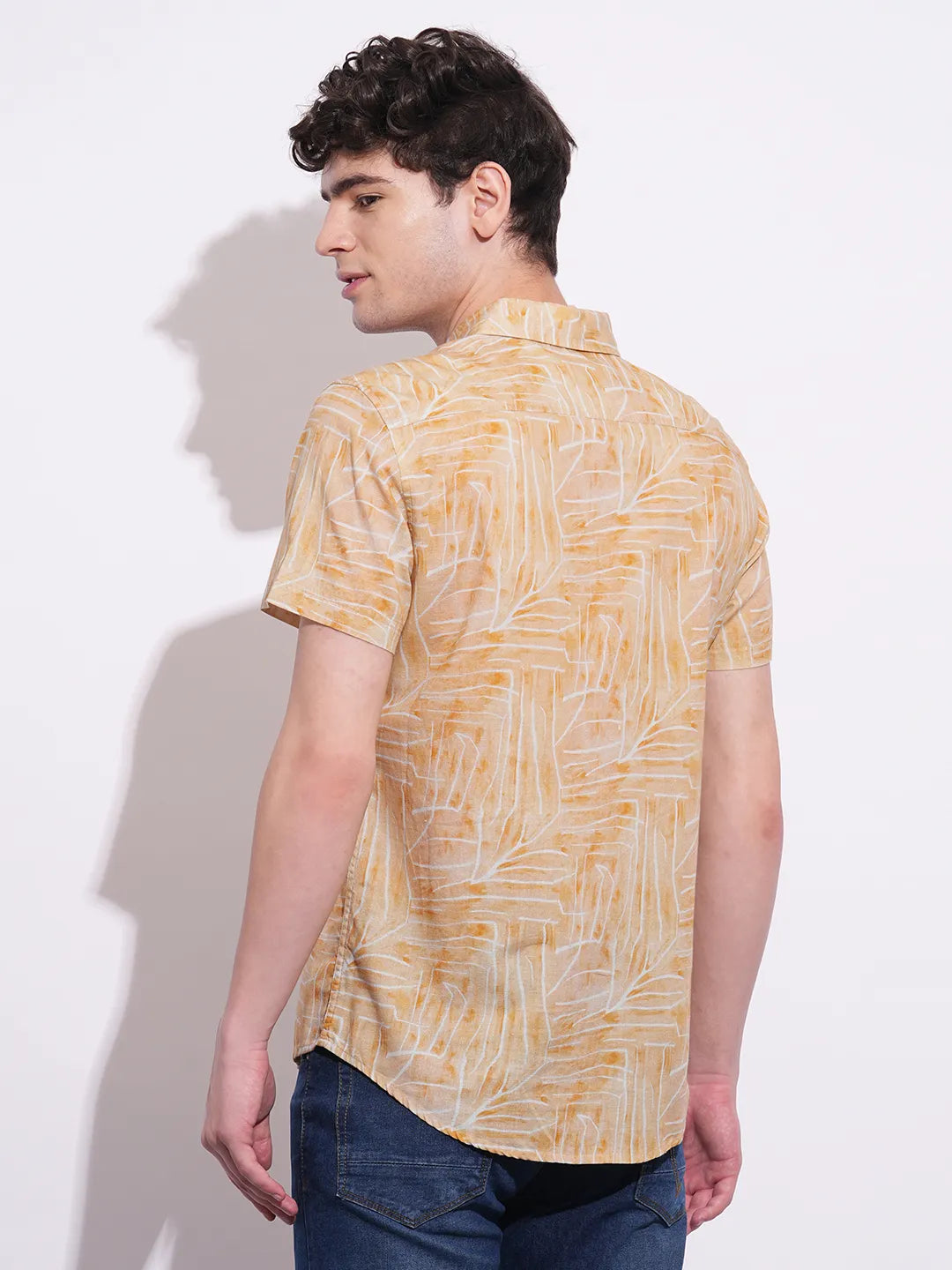 Yellow Regular Fit Regular Collar Mens' Shirt by Being Human Clothing