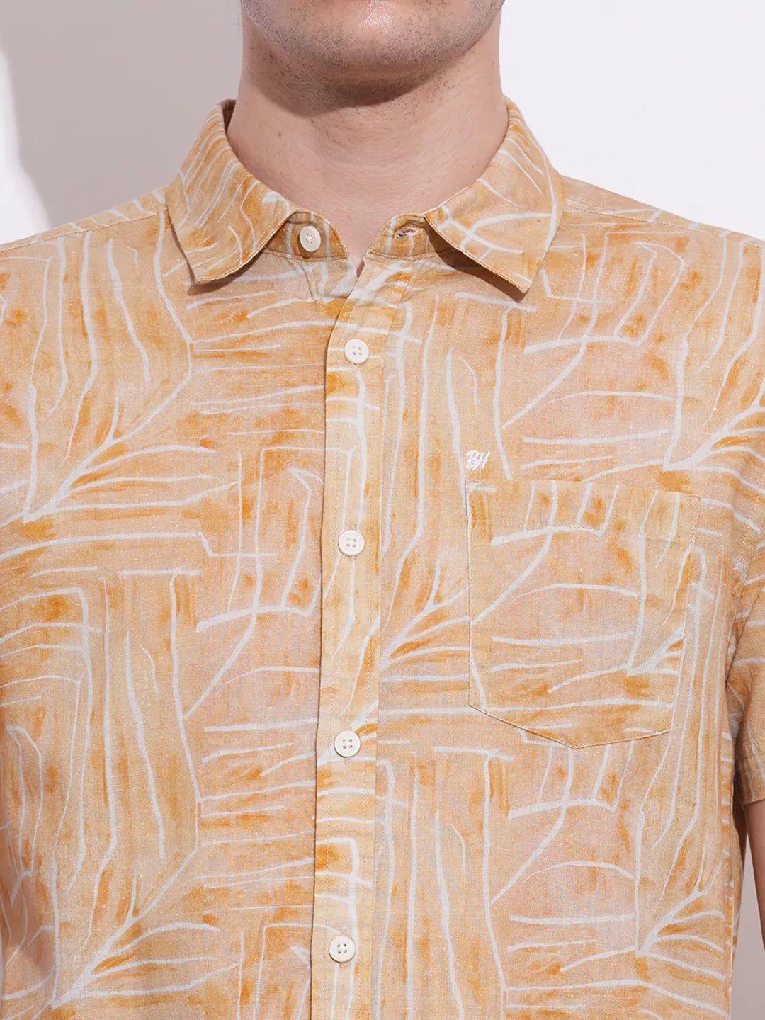 Yellow Regular Fit Regular Collar Mens' Shirt by Being Human Clothing