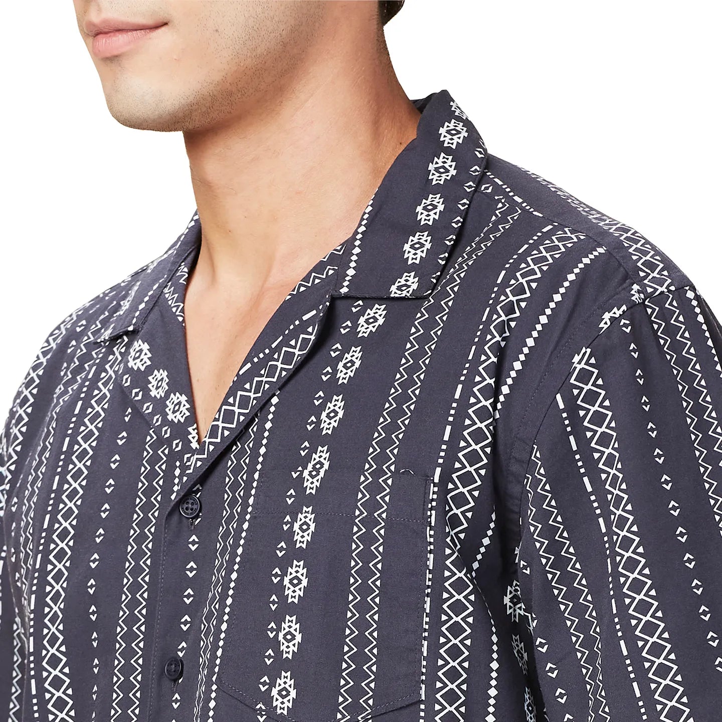 Black Easy Fit Regular Collar Men's Shirt by Being Human Clothing