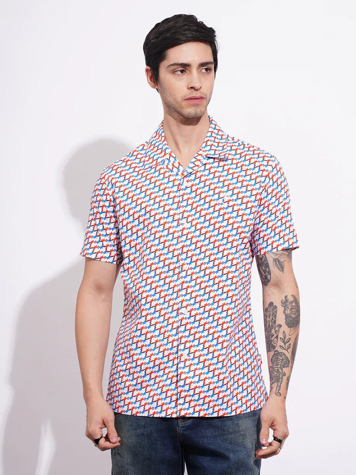 White Comfort Fit Regular Collar Men's Shirt by Being Human Clothing