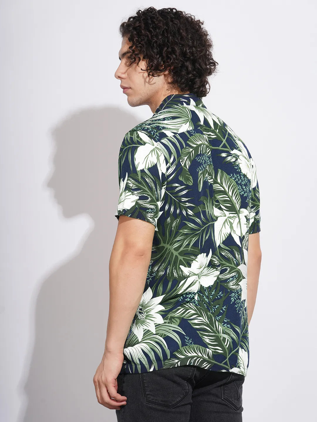 Green Regular Fit Regular Collar Men's Shirt by Being Human Clothing