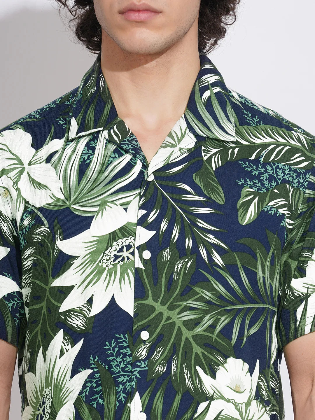 Green Regular Fit Regular Collar Men's Shirt by Being Human Clothing