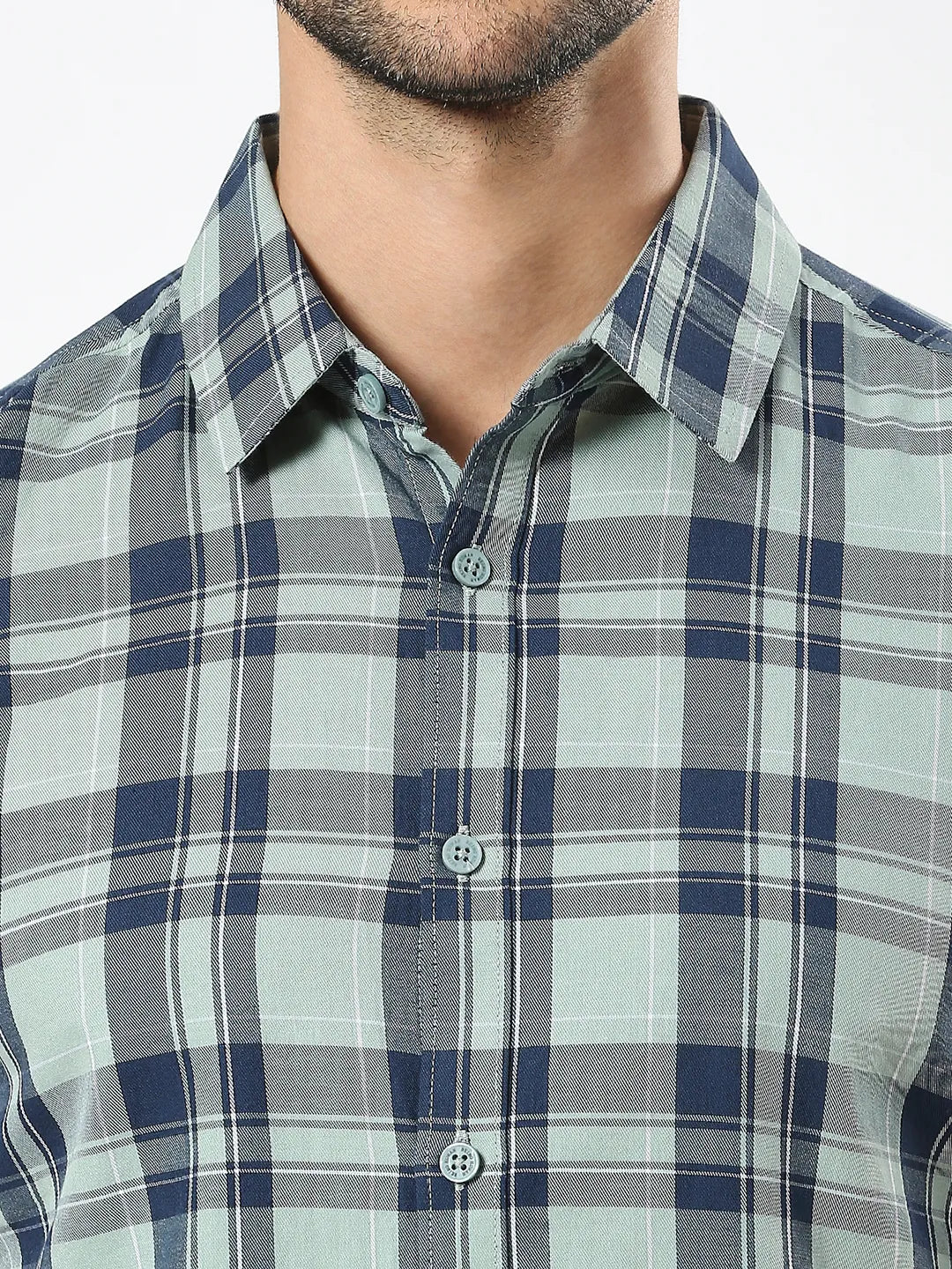 Being Human Clothing Men Slim Fit Shirts-Light Olive