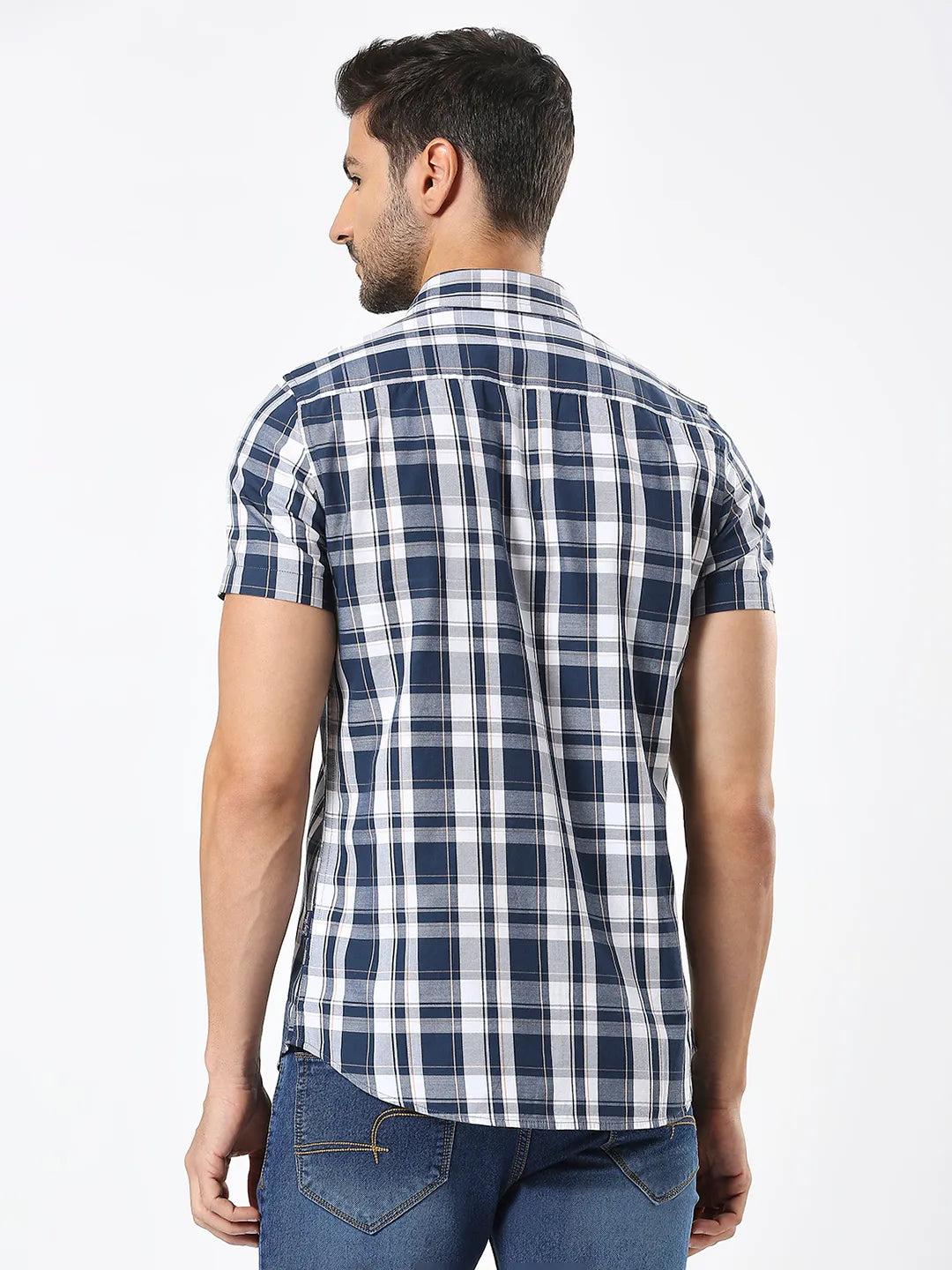 Being Human Clothing Men Slim Fit Shirts-Navy