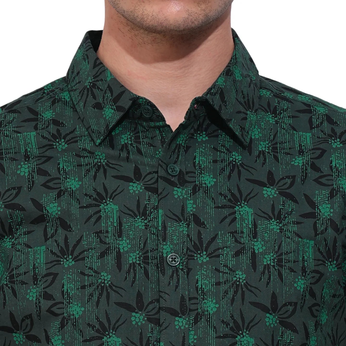 Olive Slim Fit Regular Collar Men's Shirt by Being Human Clothing