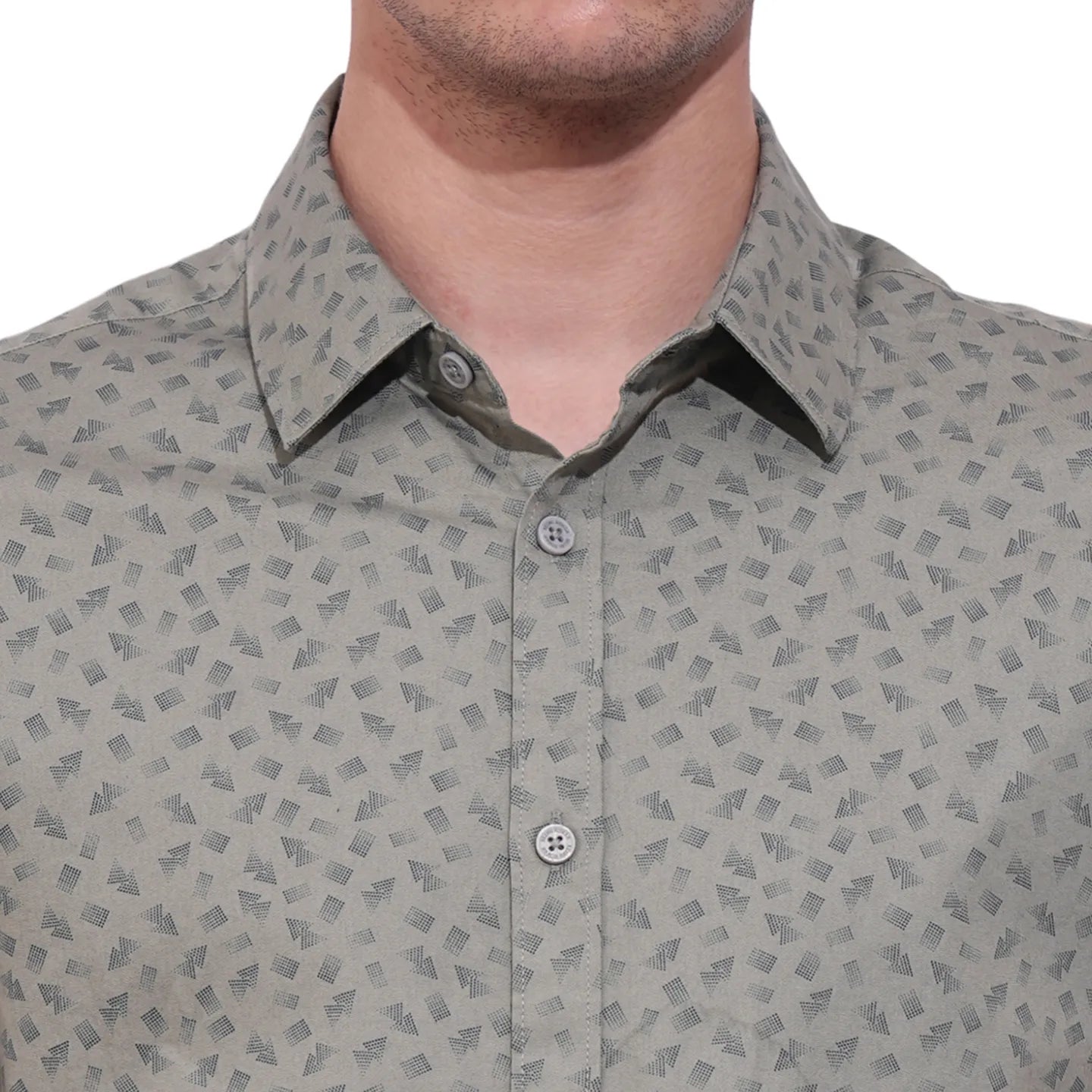 Grey Slim Straight Fit Regular Collar Short Sleeves Men's Shirt by Being Human Clothing