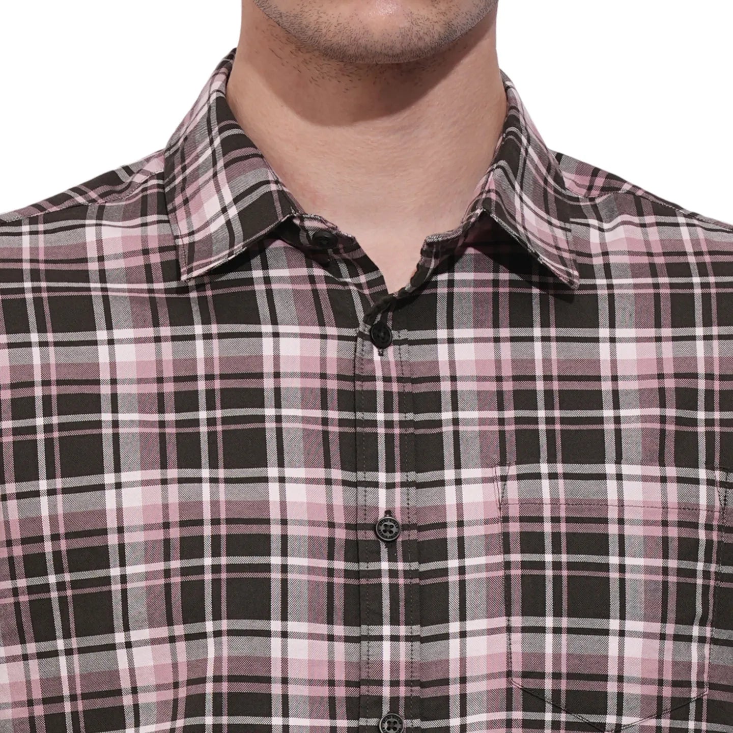 Light Pink Slim Fit Regular Collar Men's Shirt by Being Human Clothing