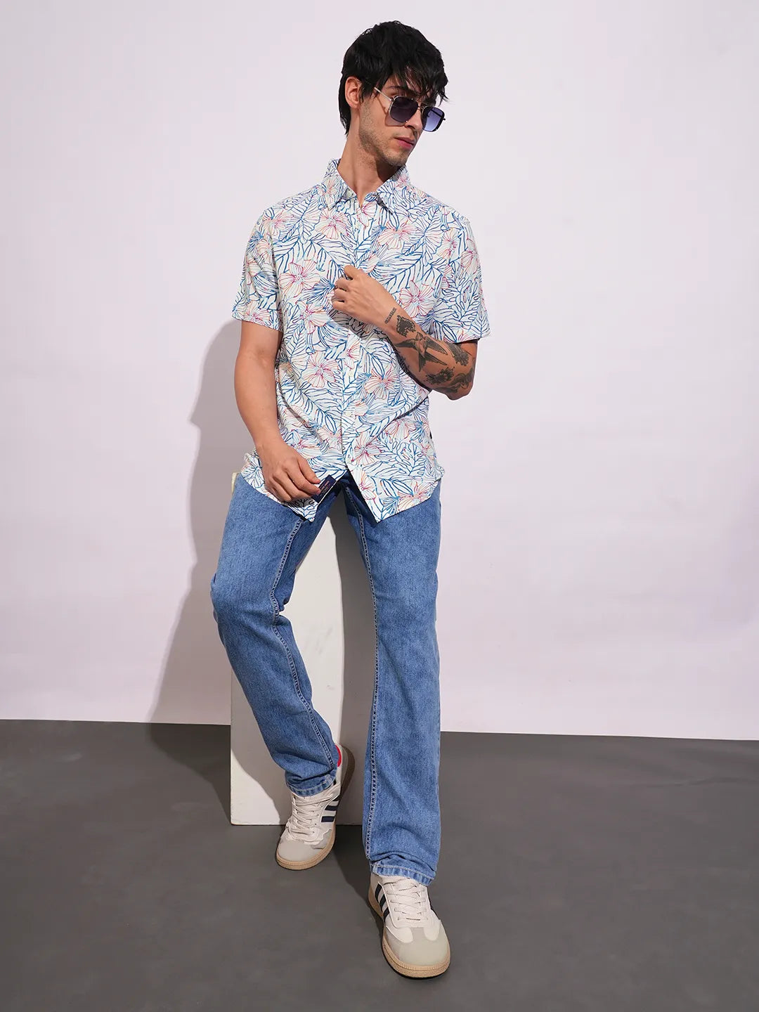 White Slim Fit Regular Collar Men's Shirt by Being Human Clothing