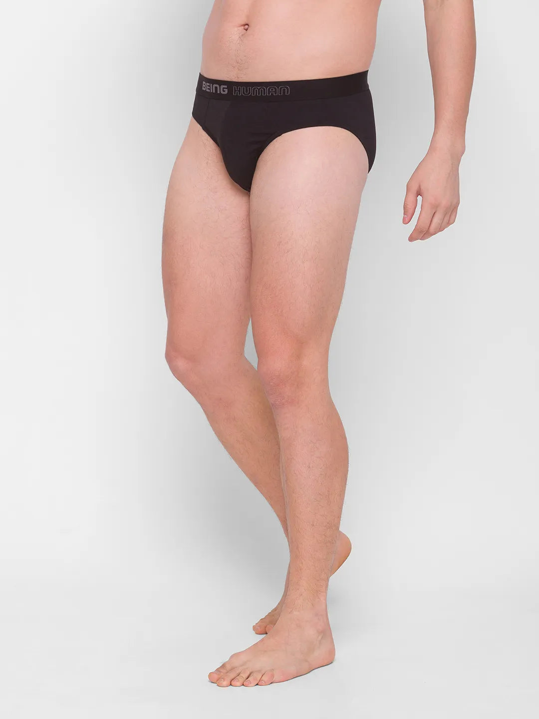 Black Regular Fit Cotton Men's Brief by Being Human Clothing
