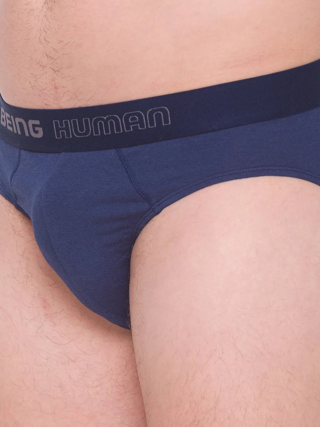 Blue Regular Fit Cotton Men's Brief by Being Human Clothing