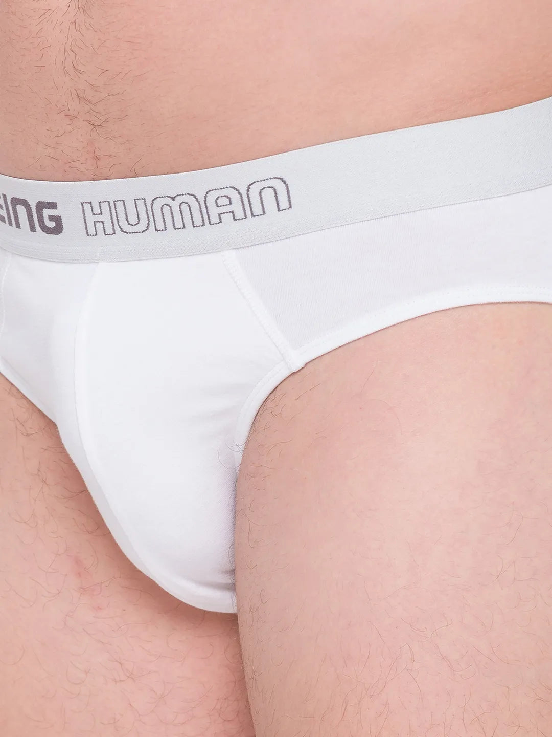 White Regular Fit Cotton Men's Brief by Being Human Clothing