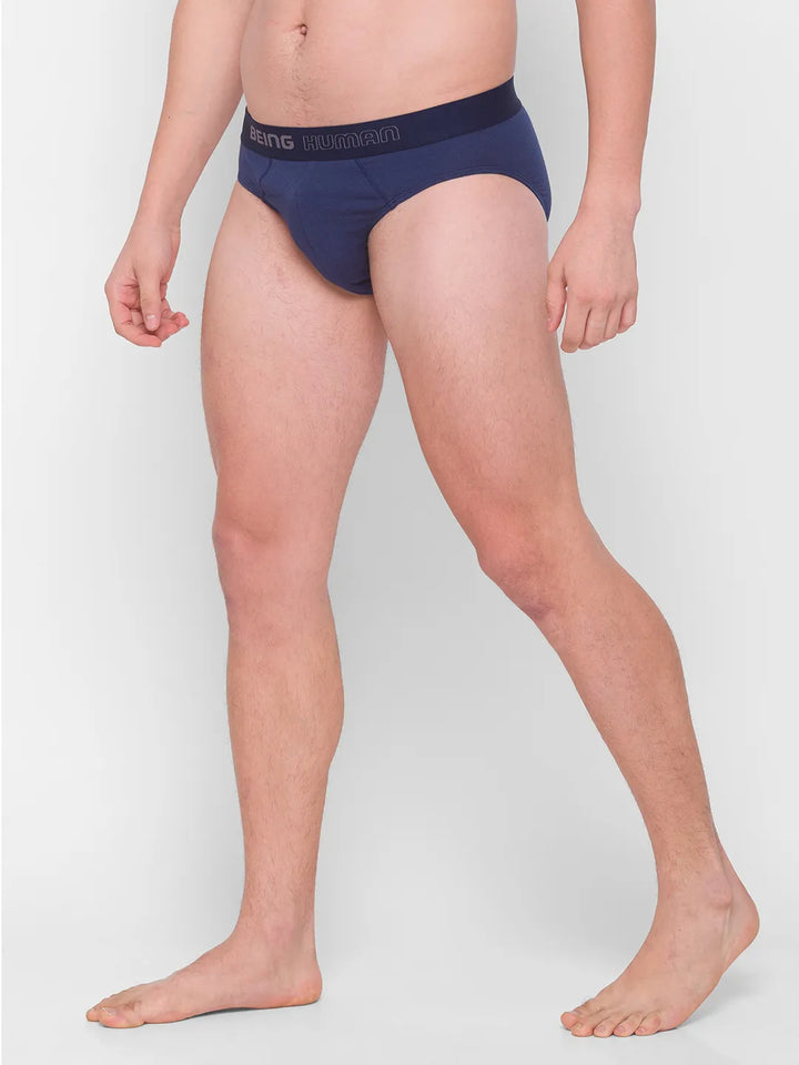 White Regular Fit Cotton Men's Brief by Being Human Clothing