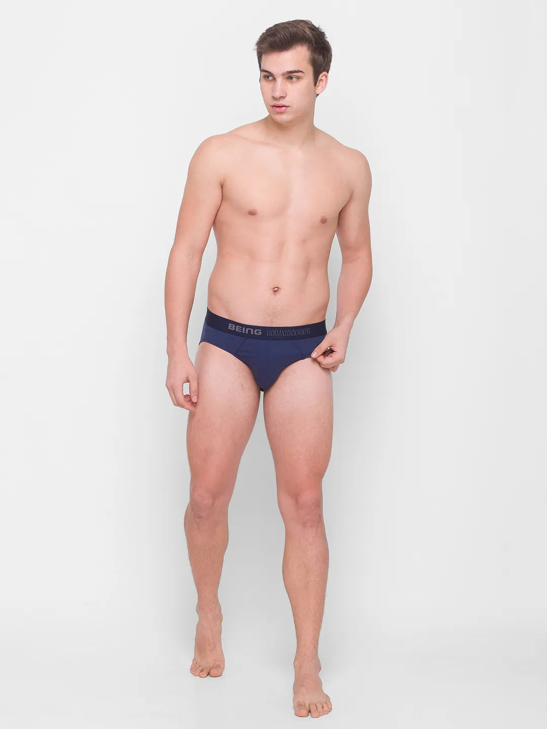 Being Human Clothing Men Regular Fit Brief-White/Navy